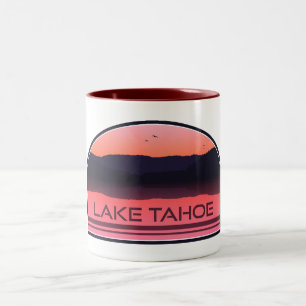 Caneca De Café Em Dois Tons Lago Tahoe California Nevada Red Sunrise