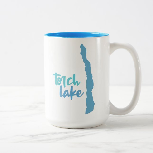 Caneca De Café Em Dois Tons Lago torch, Kalkaska County, Michigan (Direita)
