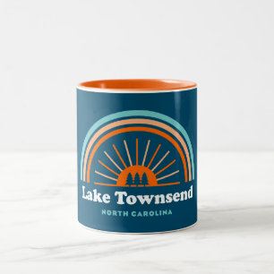 Caneca De Café Em Dois Tons Lago Townsend North Carolina Rainbow