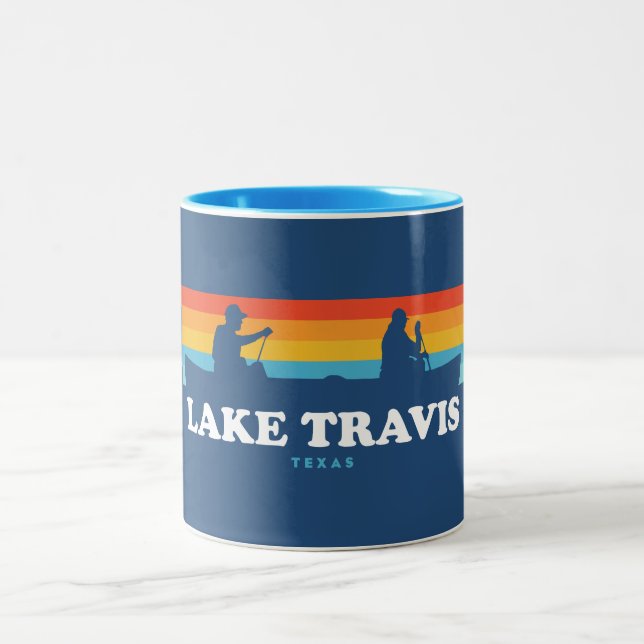 Caneca De Café Em Dois Tons Lago Travis Austin Texas Canoa (Centro)
