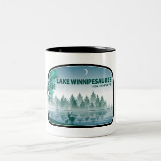 Caneca De Café Em Dois Tons Lago Winnipesaukee New Hampshire Deer