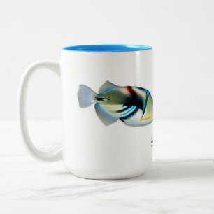 Caneca De Café Em Dois Tons Lagoa de Triggerfish, Rhinecanthus aculeatus