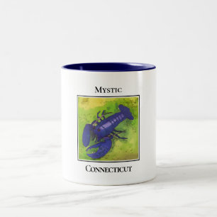 Caneca De Café Em Dois Tons Lagosta Azul Rara, Connecticut Místico