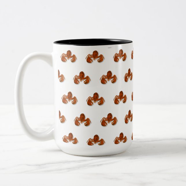 Caneca De Café Em Dois Tons Lagosta Marítima (Esquerda)