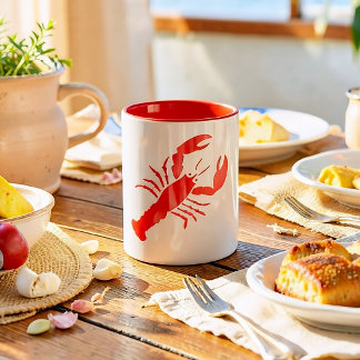 Caneca De Café Em Dois Tons lagosta vermelha