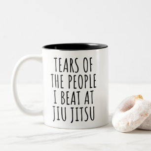 Caneca De Café Em Dois Tons Lágrimas das Pessoas que Derrotei no Jiu Jitsu BJJ