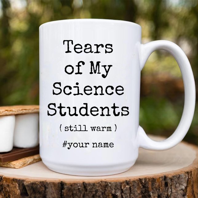 Caneca De Café Em Dois Tons Lágrimas de meus alunos de ciência ainda aquecem (Tears of My Science Students Still Warm Funny Two-Tone Coffee Mug)