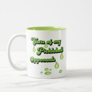 Caneca De Café Em Dois Tons Lágrimas de meus oponentes de Pickleball Engraçado