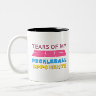 Caneca De Café Em Dois Tons Lágrimas De Meus Oponentes De Pickleball Ganhando