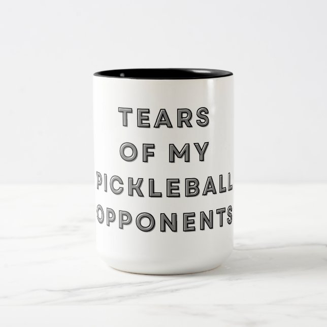 Caneca De Café Em Dois Tons Lágrimas de meus oponentes do Pickleball Engraçado (Centro)