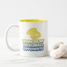 Caneca De Café Em Dois Tons Lágrimas de meus opositores de picleball com tipog