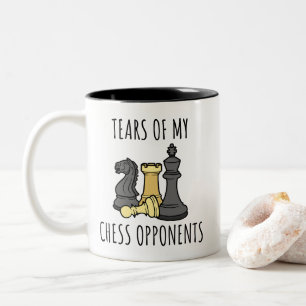 Caneca De Café Em Dois Tons Lágrimas Divertidas dos Meus Oponentes de Xadrez X