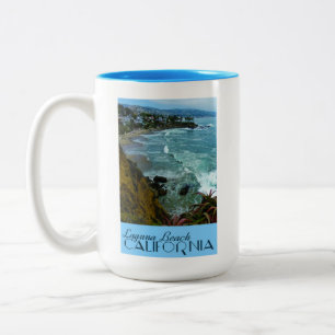 Caneca De Café Em Dois Tons Laguna Beach Viagens vintage
