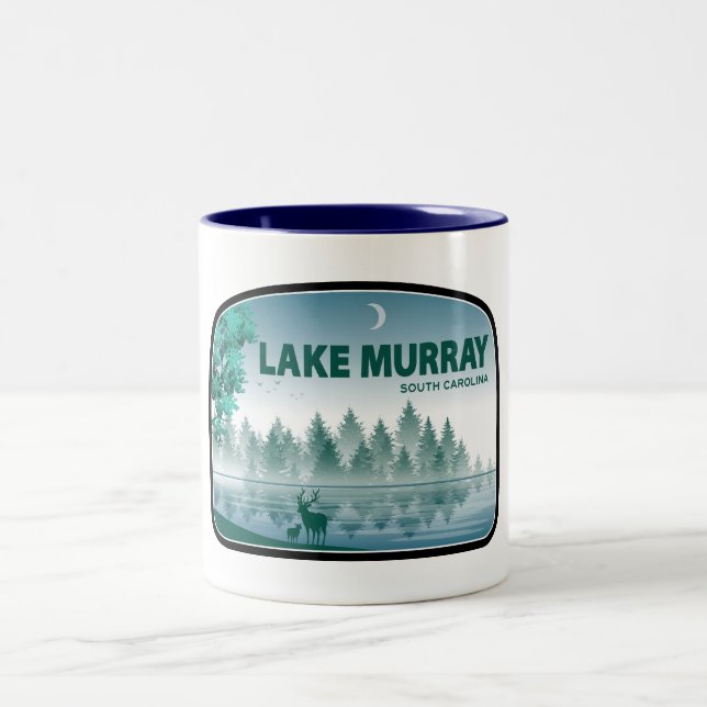 Caneca De Café Em Dois Tons Lake Murray South Carolina Deer (Centro)