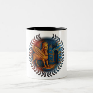 Caneca De Café Em Dois Tons Lamassu e Porta de Ishtar