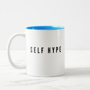 Caneca De Café Em Dois Tons Lâmpada branca com inscrição a preto #SelfHype