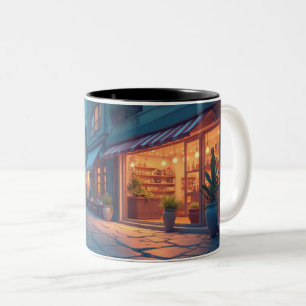 Caneca De Café Em Dois Tons Lâmpadas com fotografia acolhedora