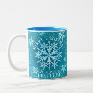 Caneca De Café Em Dois Tons Lâmpadas de Neve Aqua Torre de Café de Dois Tons