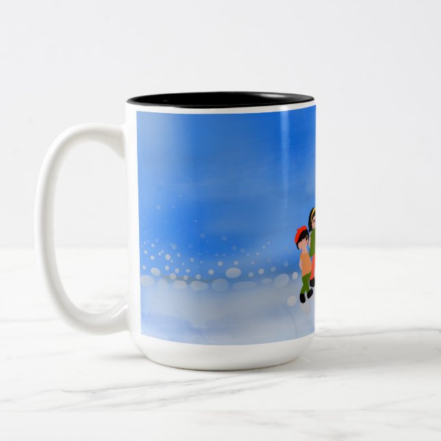 Caneca De Café Em Dois Tons Lâmpadas e Copas (Esquerda)