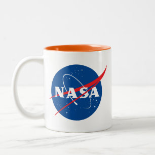 Caneca De Café Em Dois Tons Lançamento da NASA Icônica Trim Laranja Caça Cerâm