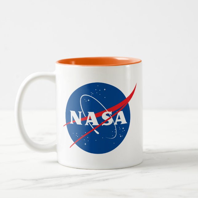 Caneca De Café Em Dois Tons Lançamento da NASA Icônica Trim Laranja Caça Cerâm (Esquerda)