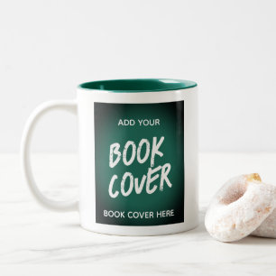 Caneca De Café Em Dois Tons Lançamento do Livro Cobrir Verde do Autor do Promo