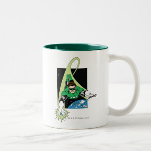 Caneca De Café Em Dois Tons Lanterna e terra verdes