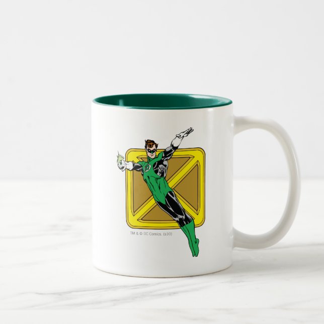 Caneca De Café Em Dois Tons Lanterna Verde com Fundo (Direita)