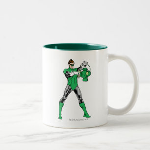 Caneca De Café Em Dois Tons Lanterna Verde com Lanterna