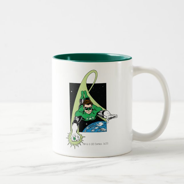 Caneca De Café Em Dois Tons Lanterna Verde e Terra (Direita)