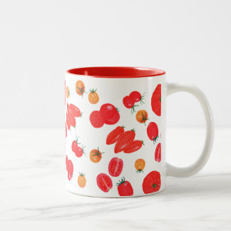 Caneca De Café Em Dois Tons Lápis Amarelo e Vermelho Colorido de Tomate