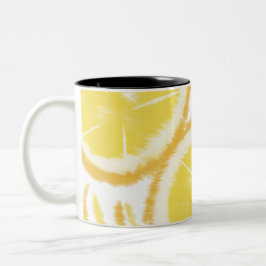 Caneca De Café Em Dois Tons Laranja Abstrato Pop Tie Dye