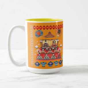 Caneca De Café Em Dois Tons Laranja Happy jidai Matsuri