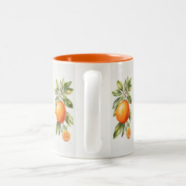 Caneca De Café Em Dois Tons Laranja Laranja Elegante Brilhante