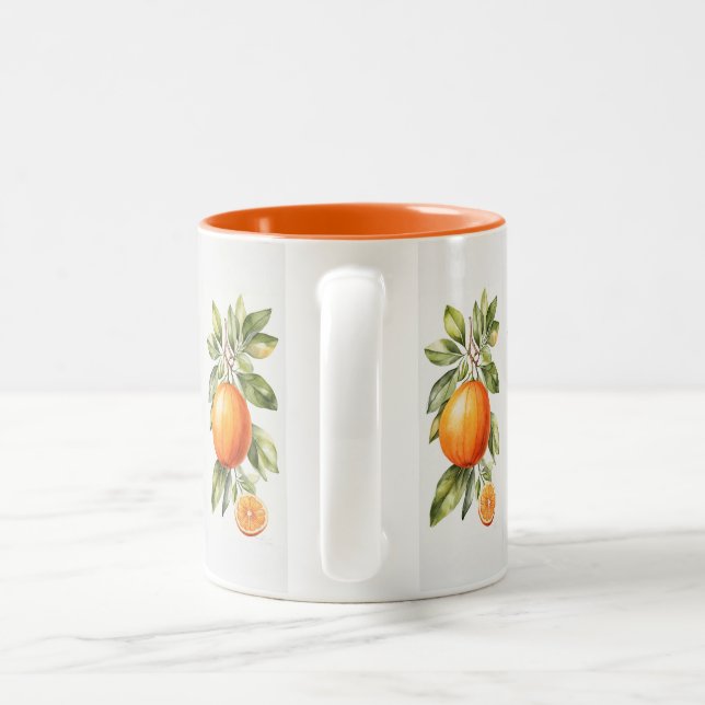 Caneca De Café Em Dois Tons Laranja Laranja Elegante Brilhante (Alça)