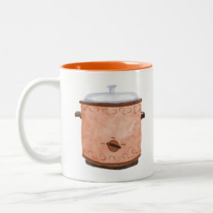 Caneca De Café Em Dois Tons Laranja-Lenta-Panela