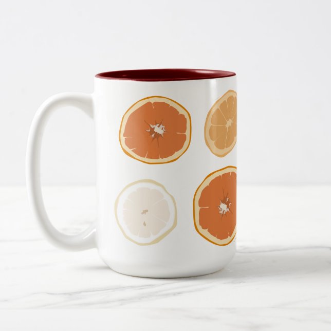 Caneca De Café Em Dois Tons Laranja Limão Citrus Mug (Esquerda)