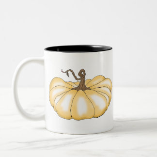Caneca De Café Em Dois Tons laranja plano de abóbora