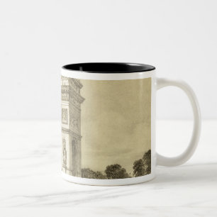 Caneca De Café Em Dois Tons L'Arc de Triomphe, Paris, gravada por Auguste Bry