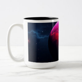 Caneca De Café Em Dois Tons Large Bright Pink Planet