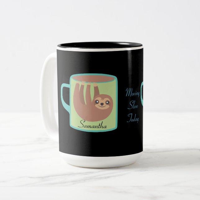 Caneca De Café Em Dois Tons Largura de Boca Personalizada (Frente Esquerda)