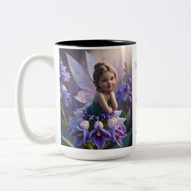 Caneca De Café Em Dois Tons Larkspur Flower Fairy (Esquerda)