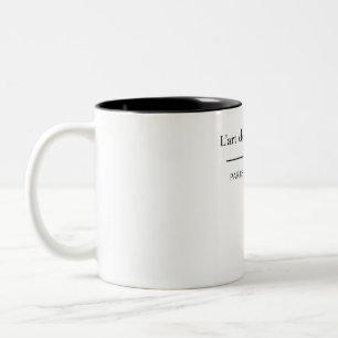Caneca De Café Em Dois Tons L'art de la Simplicité Chic Francês Minimalista Ce