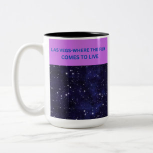 Caneca De Café Em Dois Tons Las Vegas Onde a Diversão Ganha Vida Purple Starr