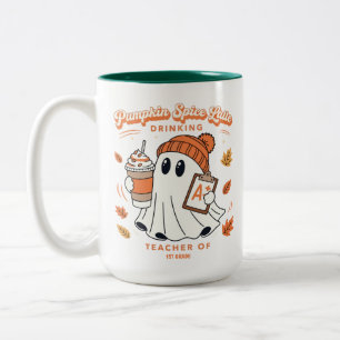 Caneca De Café Em Dois Tons Latte de Abóbora com Tempero Fantasma Nome Persona