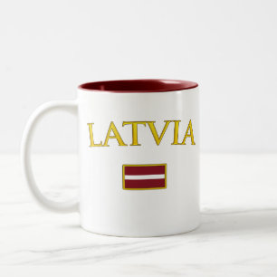 Caneca De Café Em Dois Tons Latvia dourado