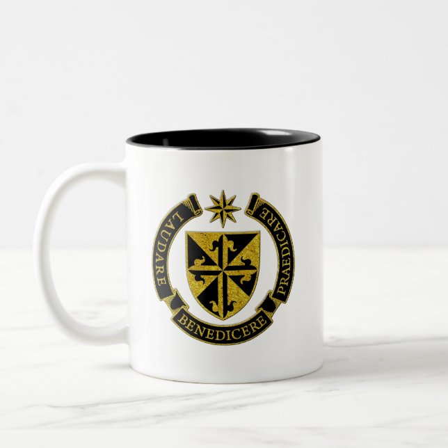 Caneca De Café Em Dois Tons Laudare, benedicere, praedicare (Esquerda)