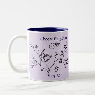Caneca De Café Em Dois Tons Lavender Butterfly Reminder Mug
