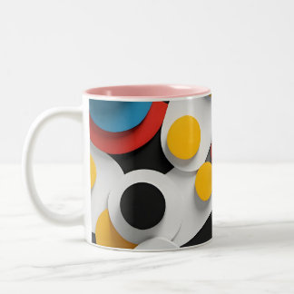 Caneca De Café Em Dois Tons Layered Circular Composition