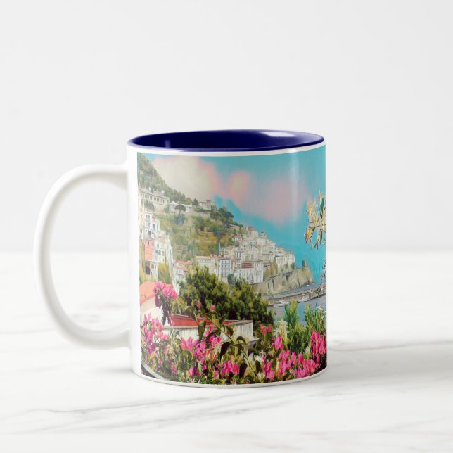 Caneca De Café Em Dois Tons ldp AMALFI - panorama - costa Amalfi - (Esquerda)